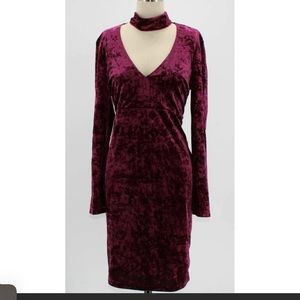 Wine red colored bardot dress worn once